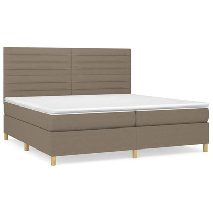 Box Spring Postel S Matrací Taupe 200X200 Cm Textil