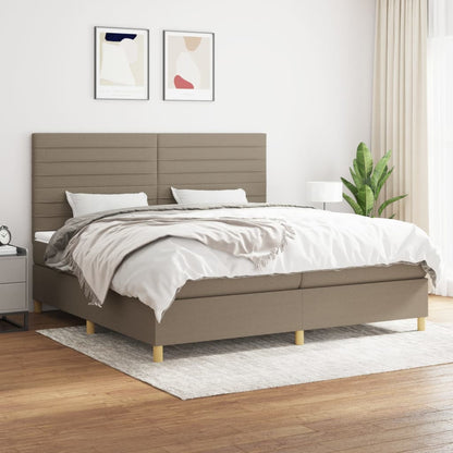 Box Spring Postel S Matrací Taupe 200X200 Cm Textil