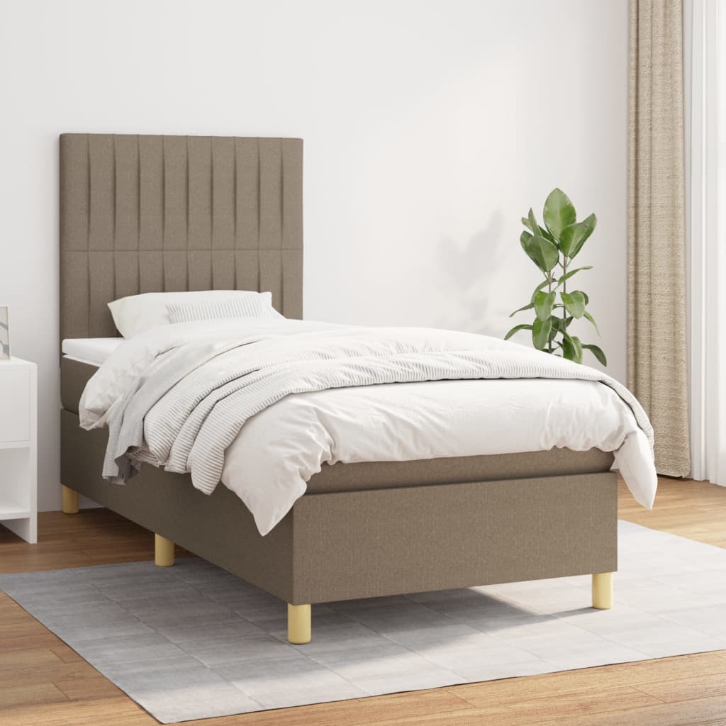 Box Spring Postel S Matrací Textil Taupe