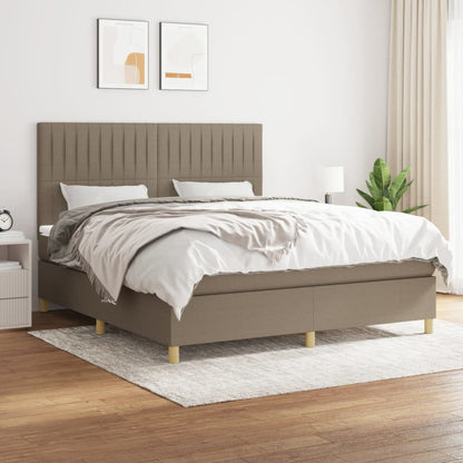 Box Spring Postel S Matrací Textil Taupe