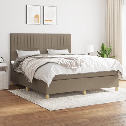 Box Spring Postel S Matrací Textil Taupe
