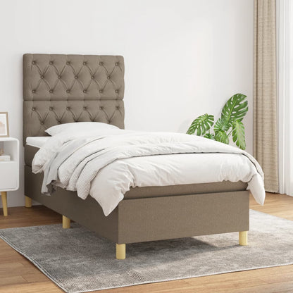 Box Spring Postel S Matrací Textil Taupe