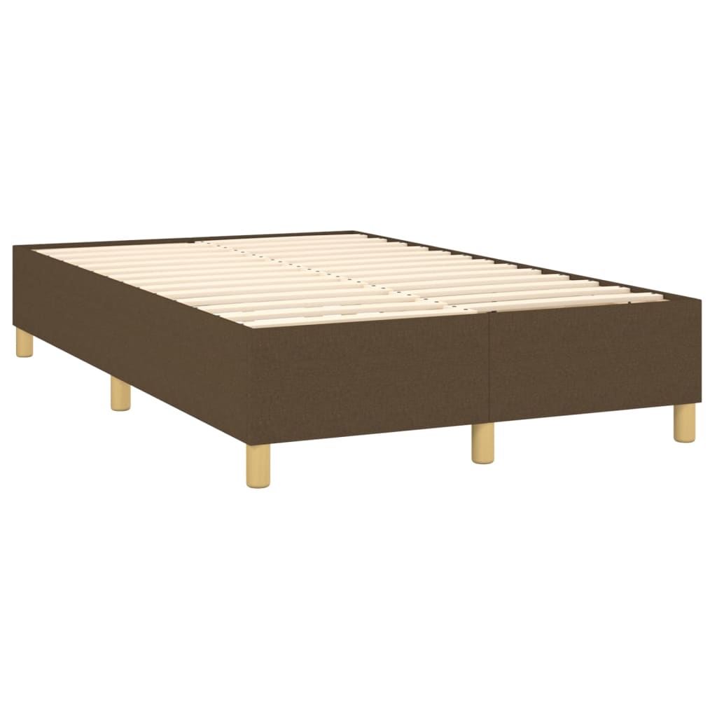 Box Spring Postel S Matrací Textil Tmavě Hnědá