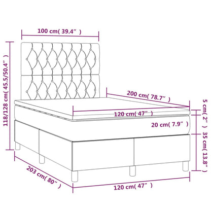 Box Spring Postel S Matrací Textil Tmavě Hnědá
