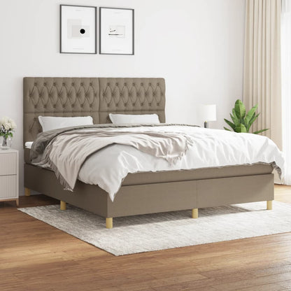 Box Spring Postel S Matrací Textil Taupe