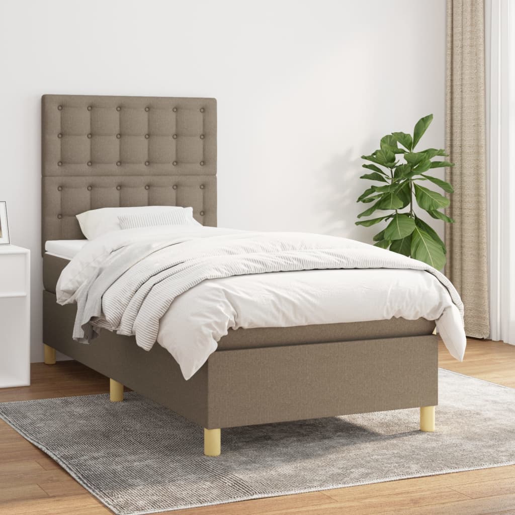 Box Spring Postel S Matrací Textil Taupe