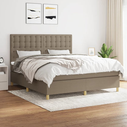 Box Spring Postel S Matrací Textil Taupe