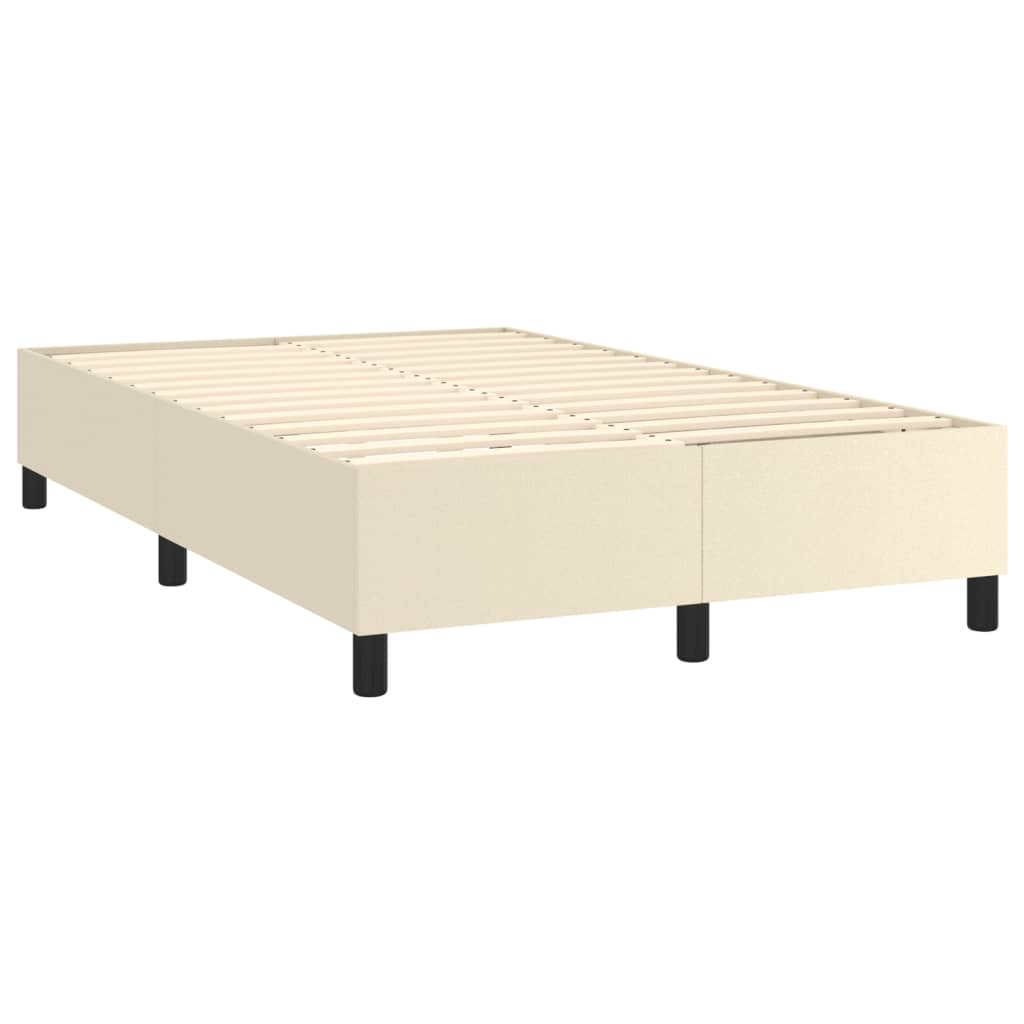 Box Spring Postel S Matrací Krémová 120X200 Cm Umělá Kůže
