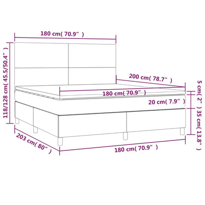 Box Spring Postel S Matrací Krémová 180X200 Cm Umělá Kůže