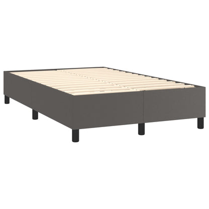 Box Spring Postel S Matrací Šedá Umělá Kůže Šedá