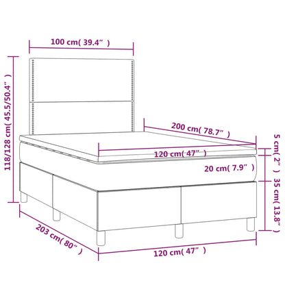 Box Spring Postel S Matrací Šedá Umělá Kůže Šedá