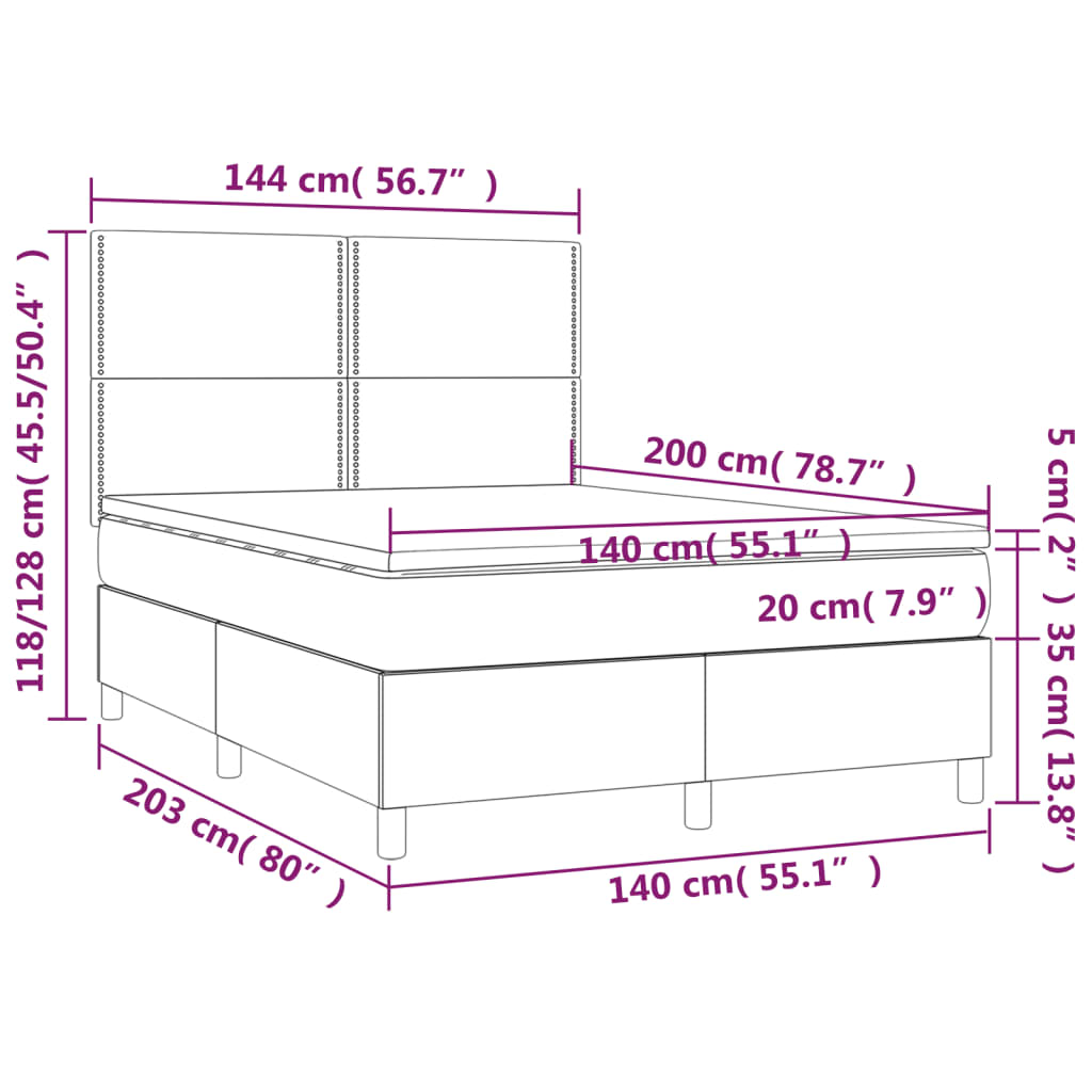 Box Spring Postel S Matrací Černá Umělá Kůže Černá