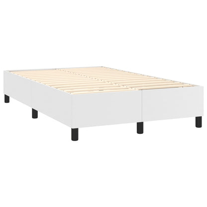 Box Spring Postel S Matrací Umělá Kůže Bílá