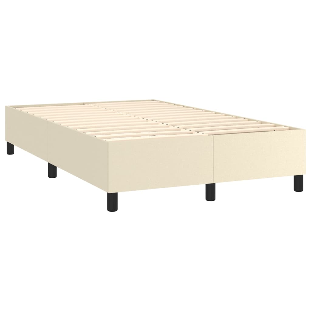 Box Spring Postel S Matrací Krémová 120X200 Cm Umělá Kůže