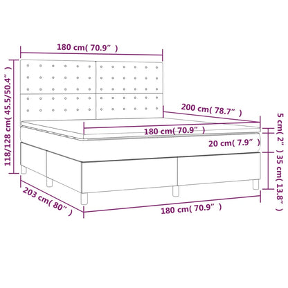 Box Spring Postel S Matrací Krémová 180X200 Cm Umělá Kůže