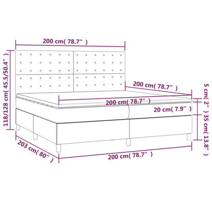 Box Spring Postel S Matrací Krémová 200X200 Cm Umělá Kůže