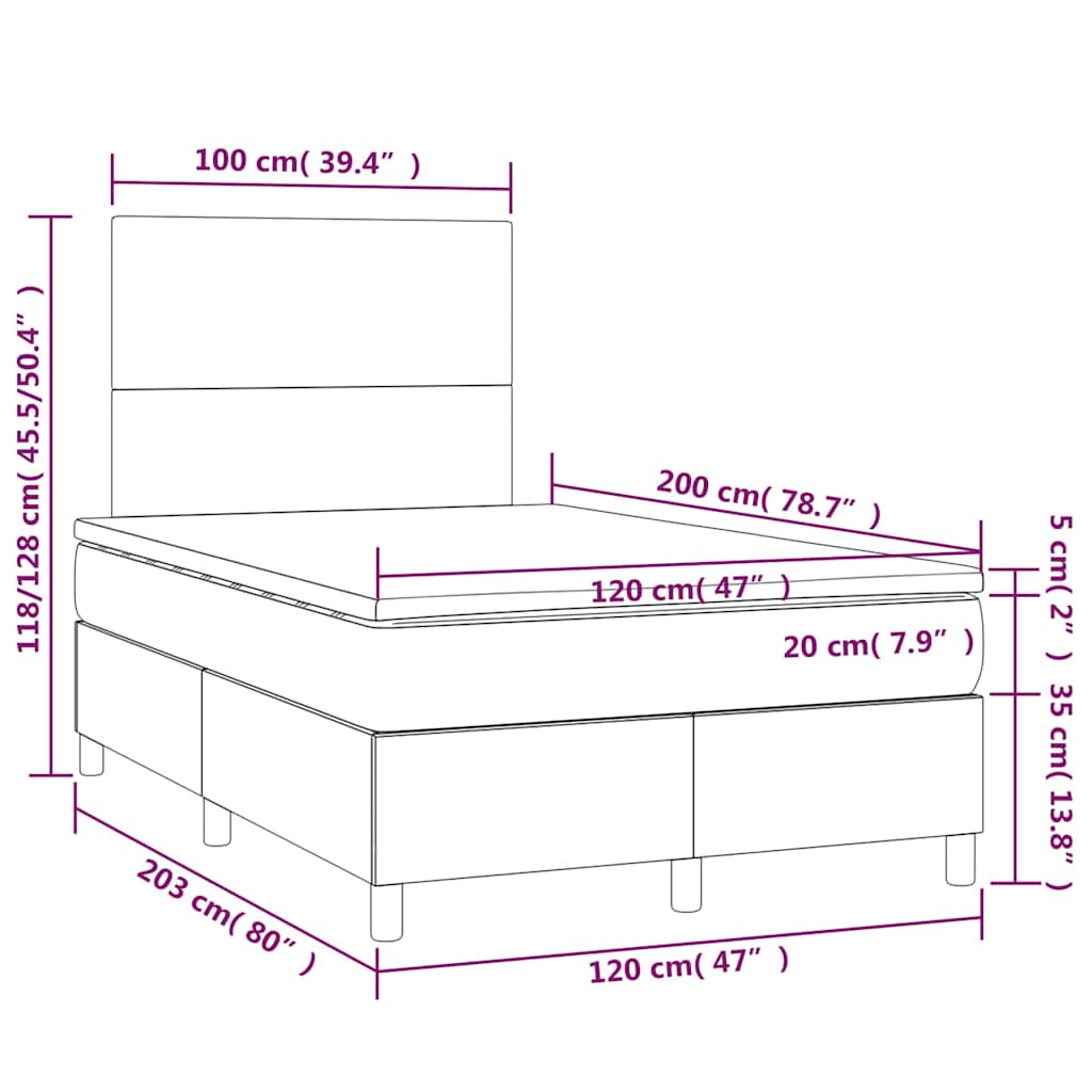 Box Spring Postel S Matrací Tmavě Modrá Samet Tmavě Moddrá