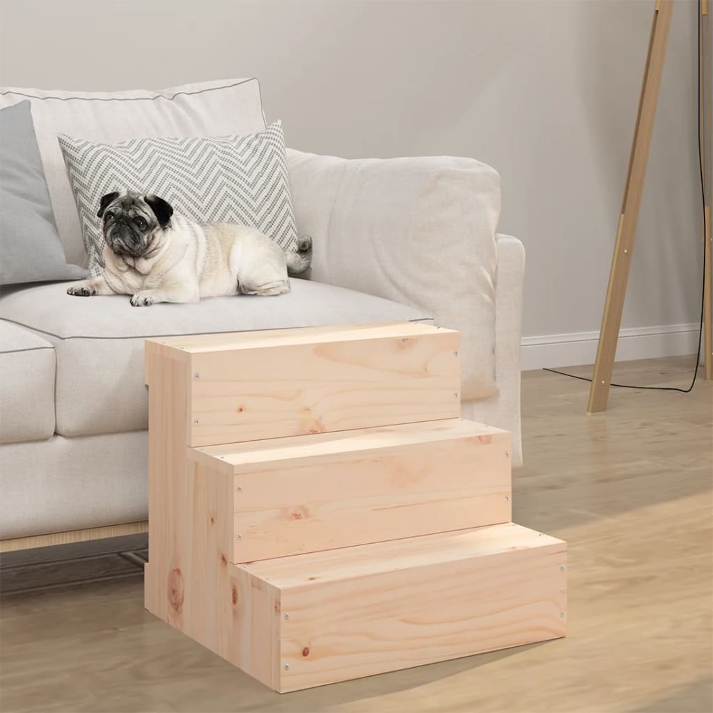 Schůdky Pro Domácí Zvířata 40X37,5X35 Cm Masivní Borové Dřevo
