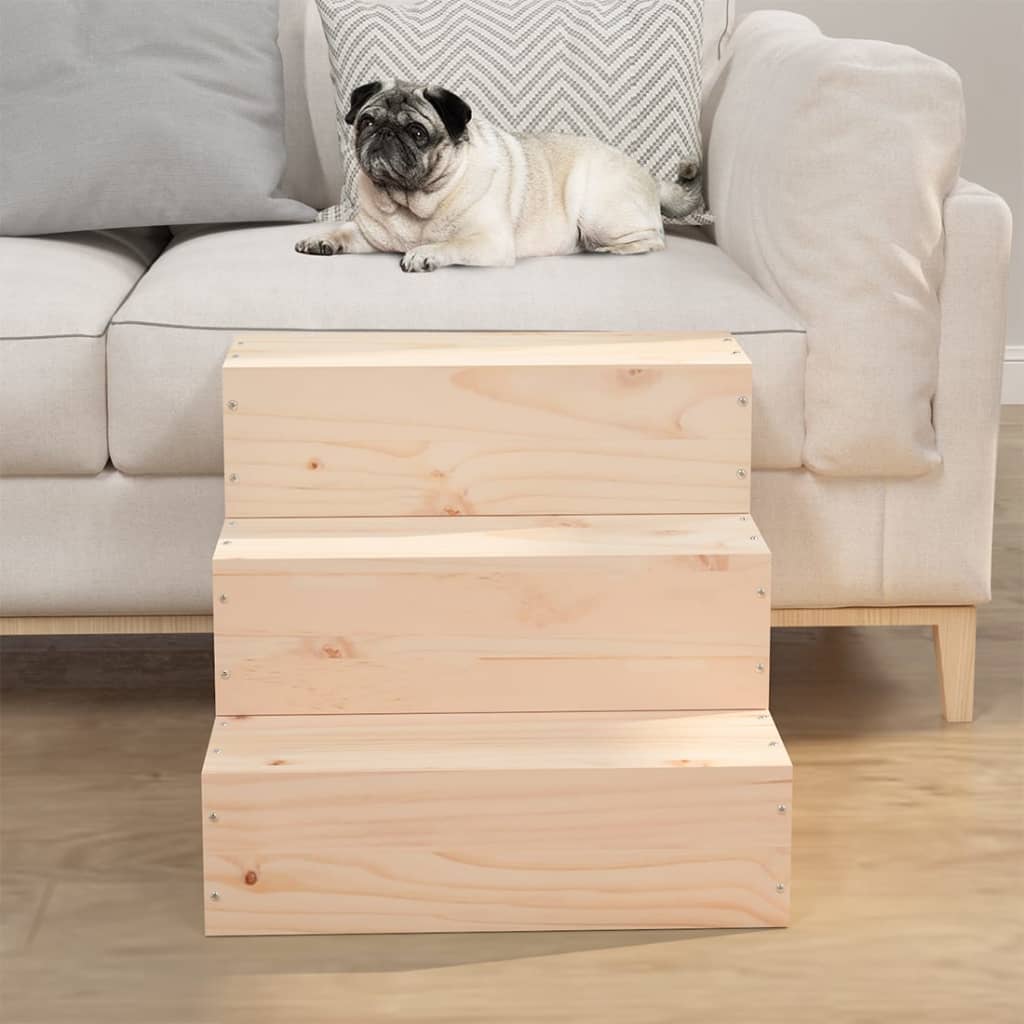 Schůdky Pro Domácí Zvířata 40X37,5X35 Cm Masivní Borové Dřevo