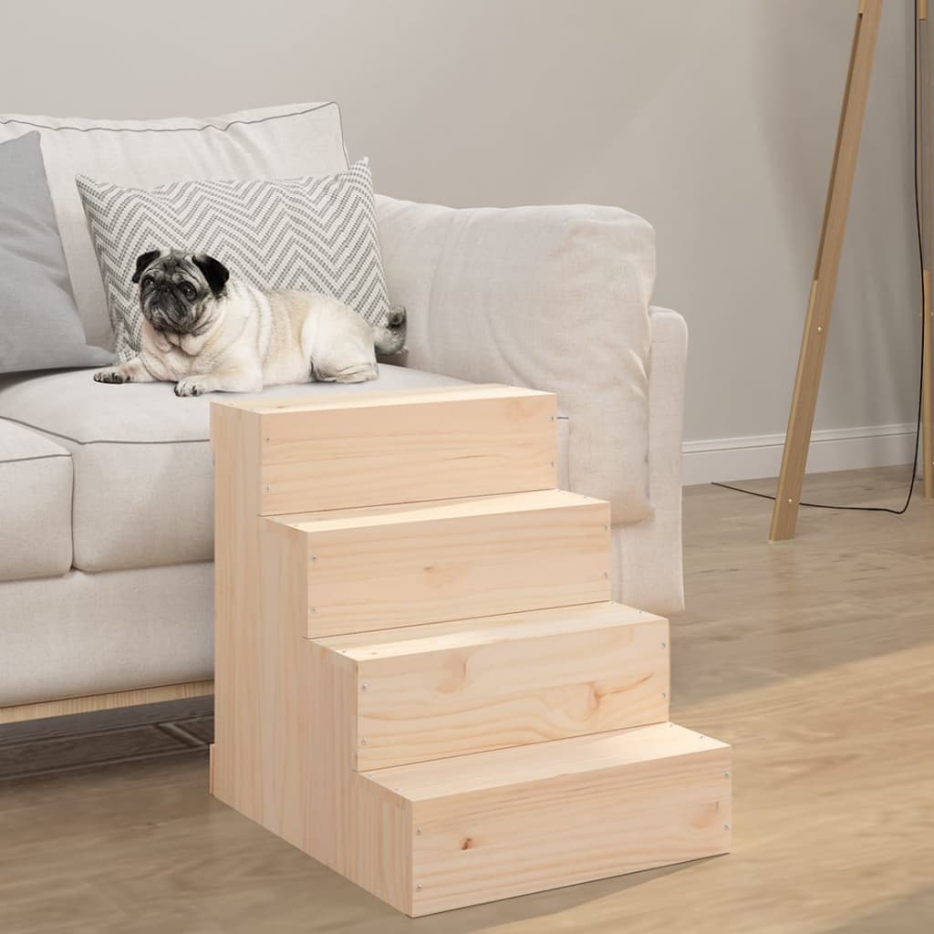 Schůdky Pro Domácí Zvířata 40X37,5X35 Cm Masivní Borové Dřevo
