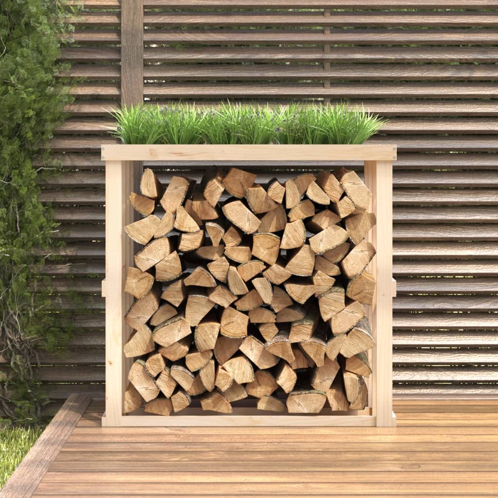 Venkovní stojan na dřevo 108 x 52 x 106 cm masivní borovice