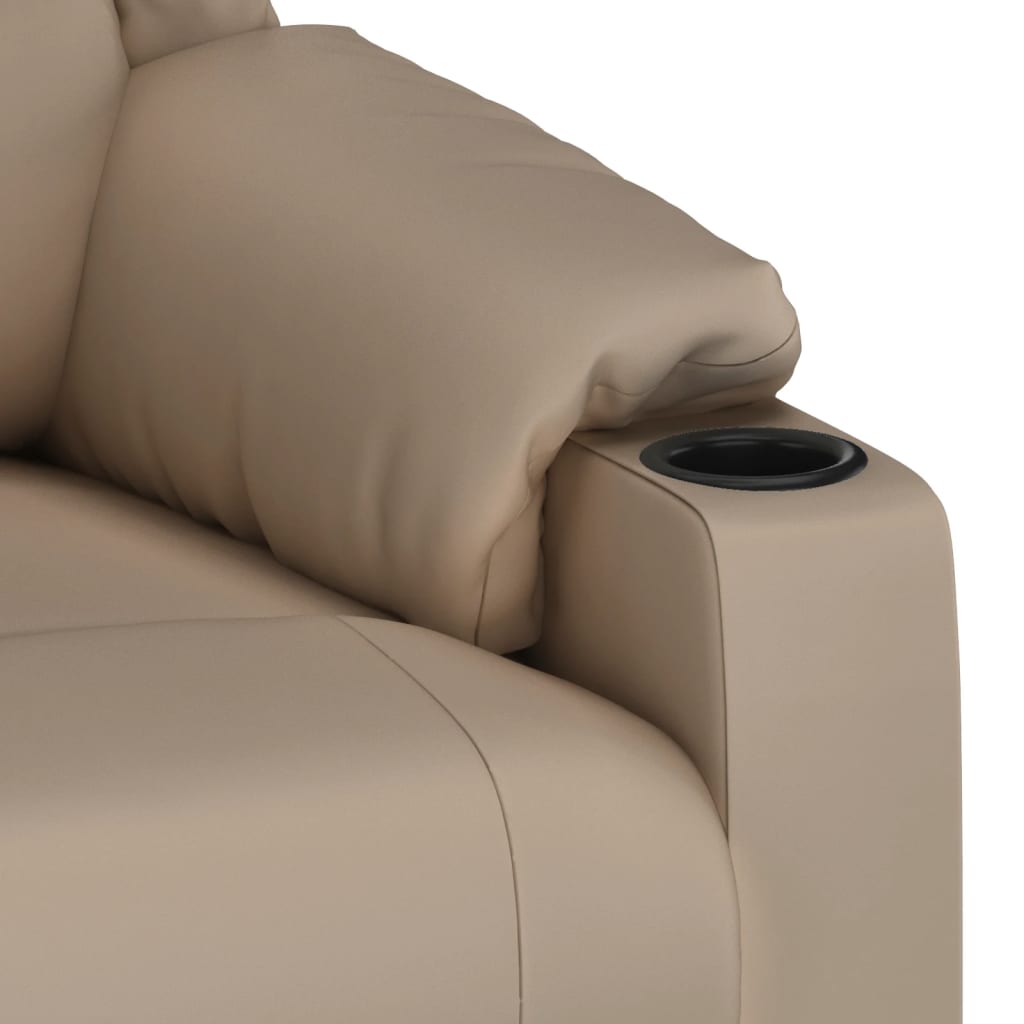 Elektrické Polohovací Křeslo Cappuccino Umělá Kůže