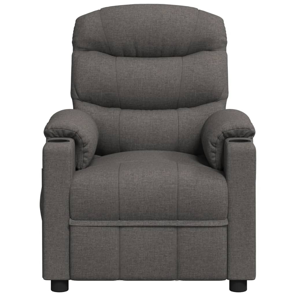 Elektrické Polohovací Křeslo Tmavě Šedé Textil