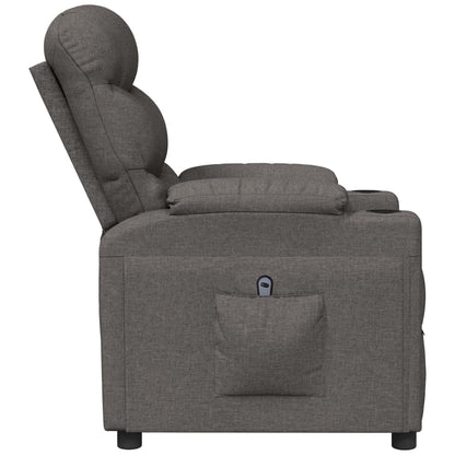 Elektrické Polohovací Křeslo Tmavě Šedé Textil