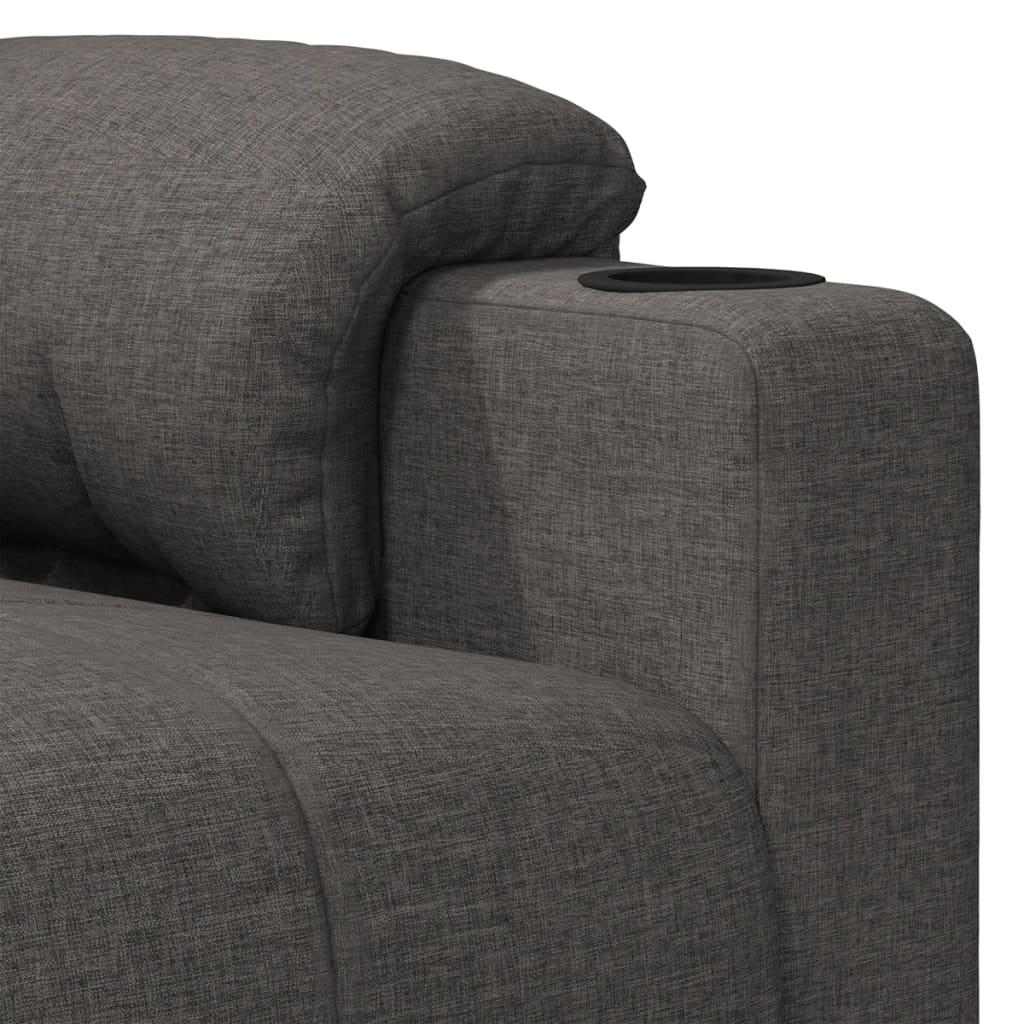 Elektrické Polohovací Křeslo Tmavě Šedé Textil
