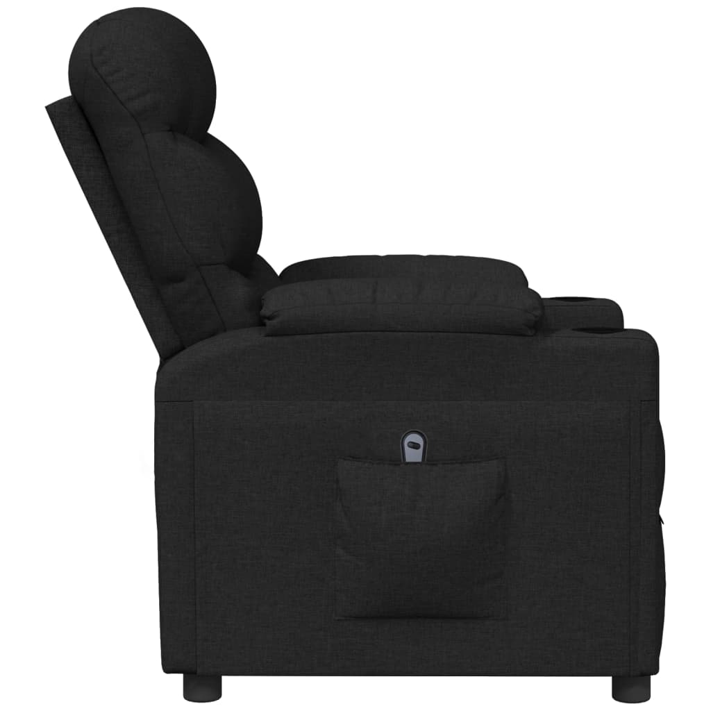 Elektrické Polohovací Křeslo Černé Textil