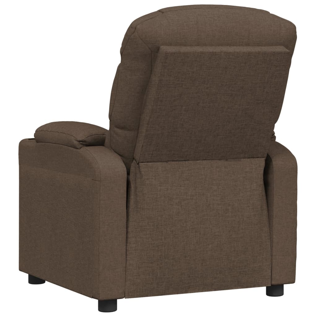 Elektrické Polohovací Křeslo Hnědé Textil