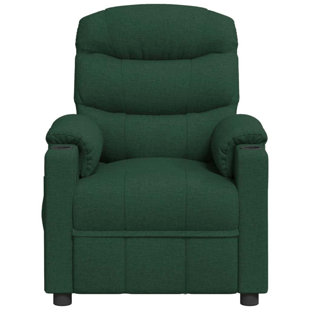 Elektrické Polohovací Křeslo Tmavě Zelené Textil