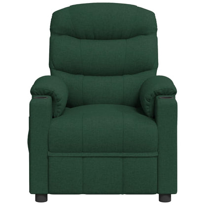 Elektrické Polohovací Křeslo Tmavě Zelené Textil