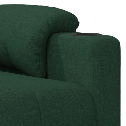 Elektrické Polohovací Křeslo Tmavě Zelené Textil