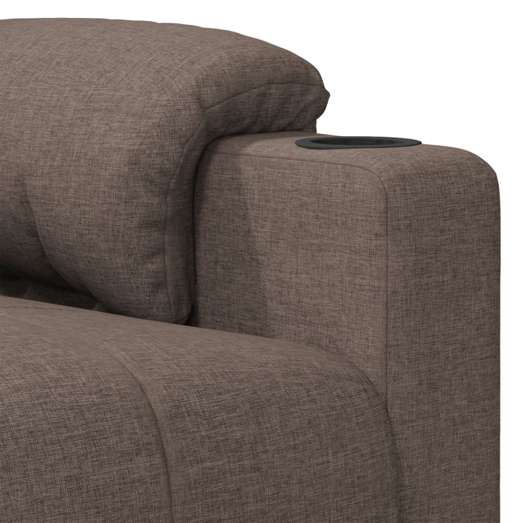 Elektrické Polohovací Křeslo Taupe Textil
