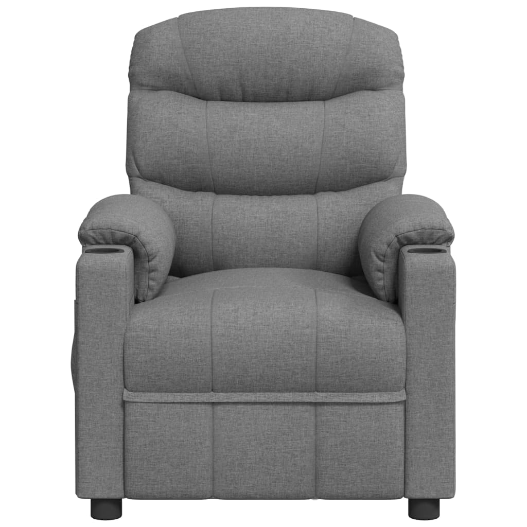 Elektrické Masážní Křeslo Světle Šedé Textil