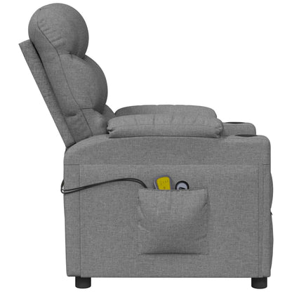 Elektrické Masážní Křeslo Světle Šedé Textil