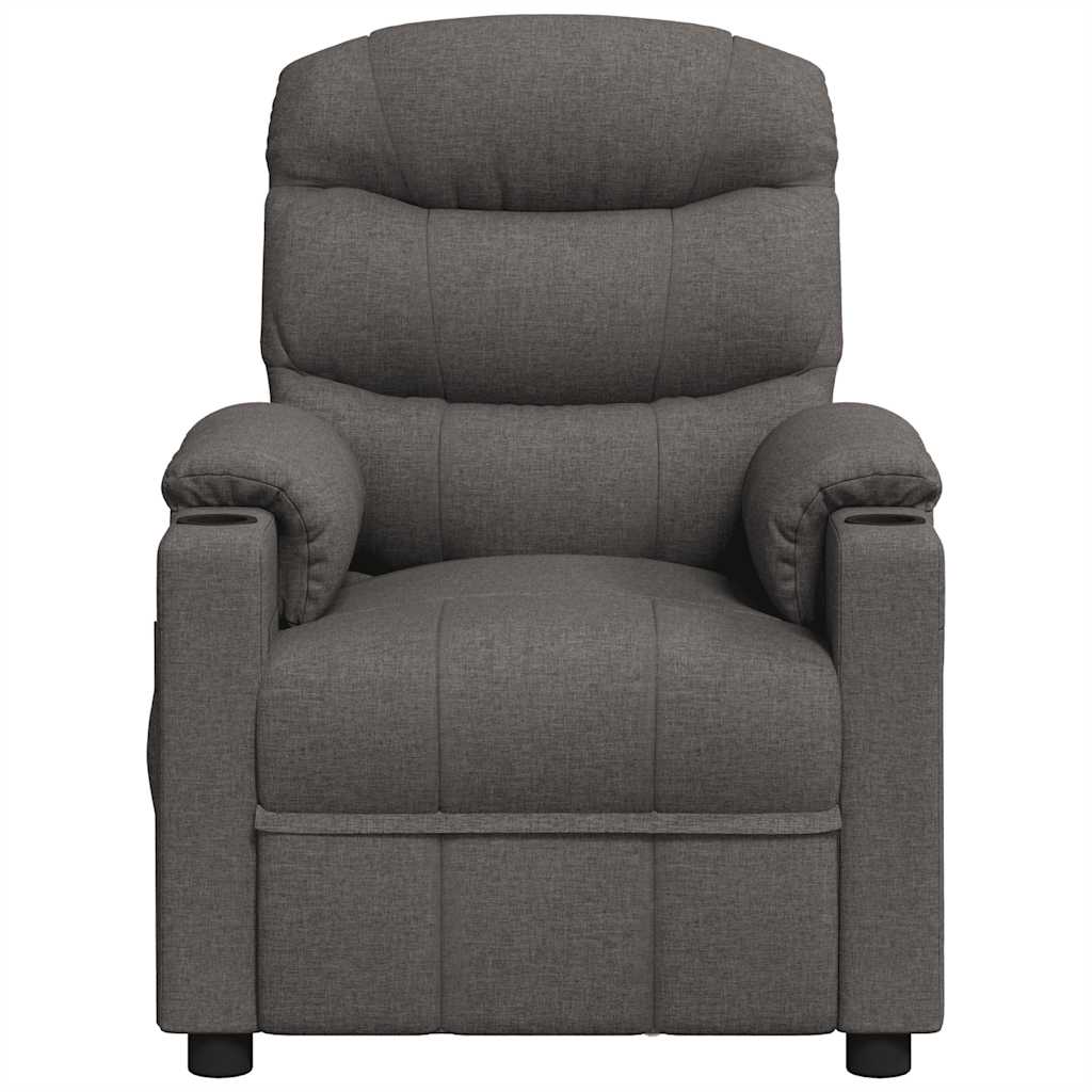 Elektrické Masážní Křeslo Tmavě Šedé Textil