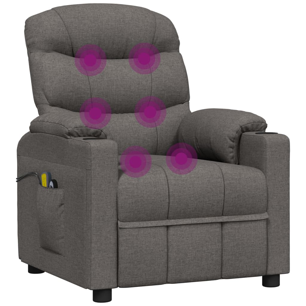 Elektrické Masážní Křeslo Tmavě Šedé Textil