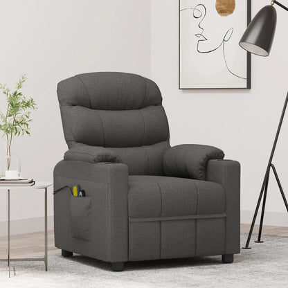 Elektrické Masážní Křeslo Tmavě Šedé Textil