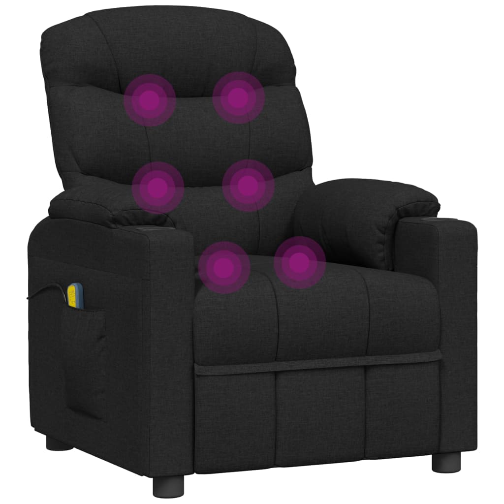 Elektrické Masážní Křeslo Černé Textil