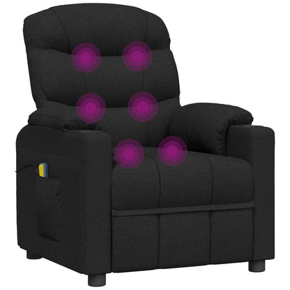 Elektrické Masážní Křeslo Černé Textil