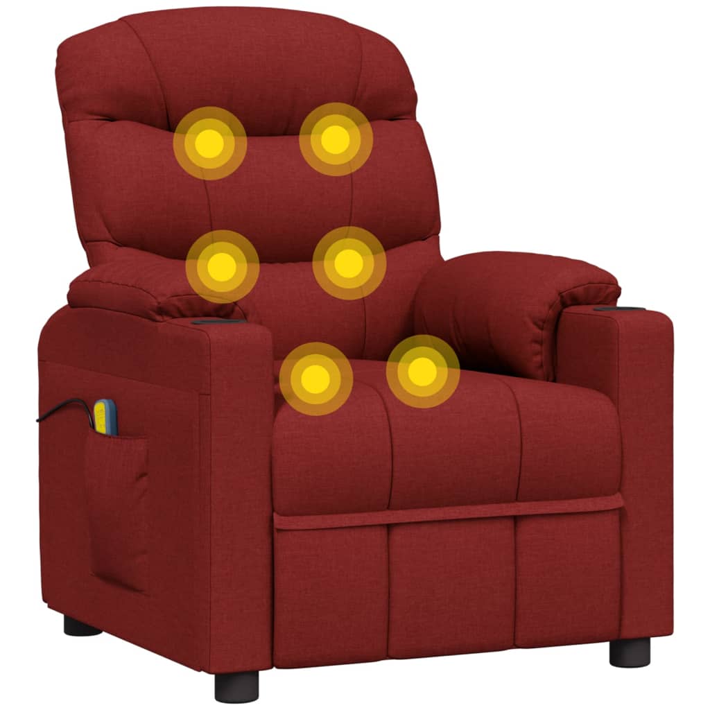 Elektrické Masážní Křeslo Vínové Textil