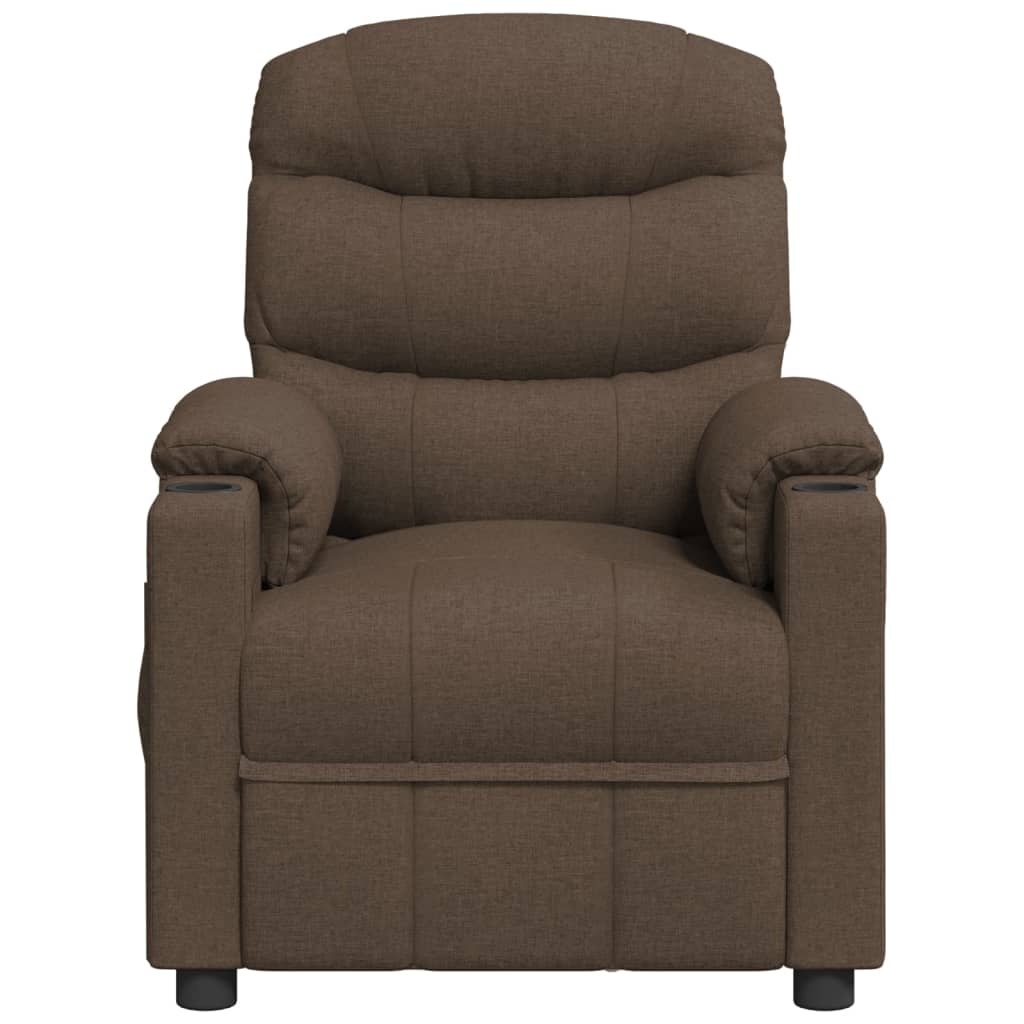 Elektrické Masážní Křeslo Hnědé Textil