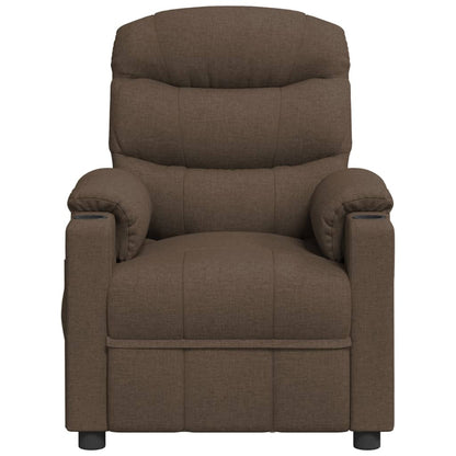 Elektrické Masážní Křeslo Hnědé Textil