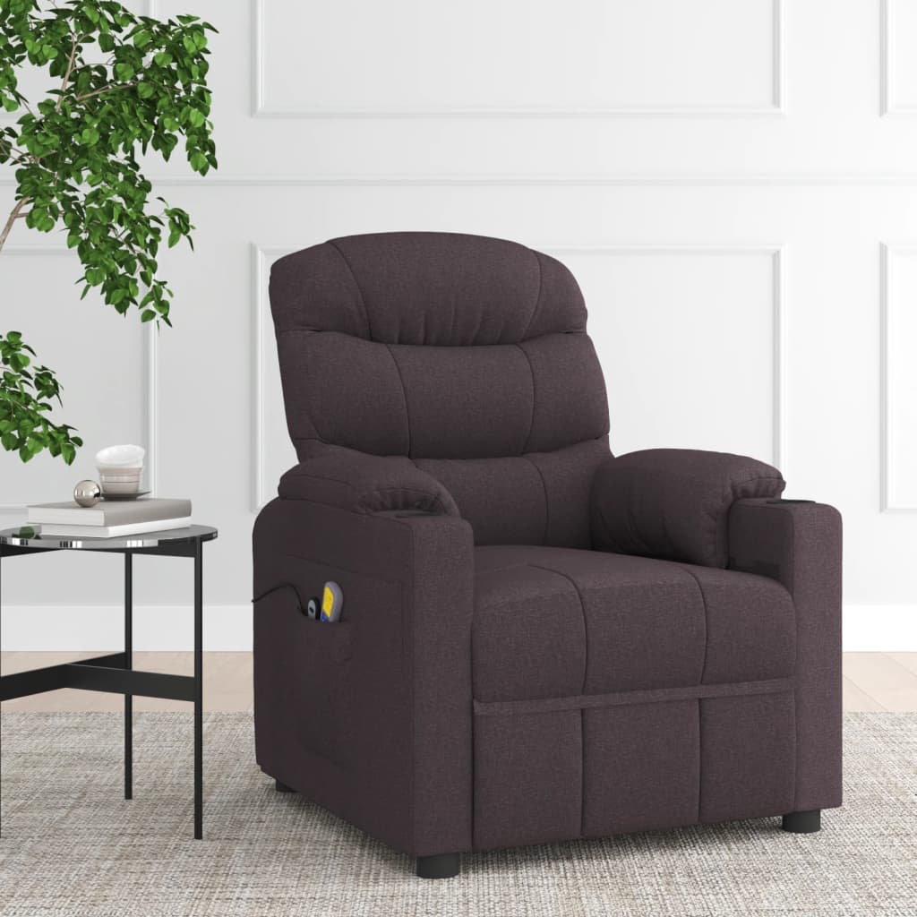 Elektrické Masážní Křeslo Krémové Textil