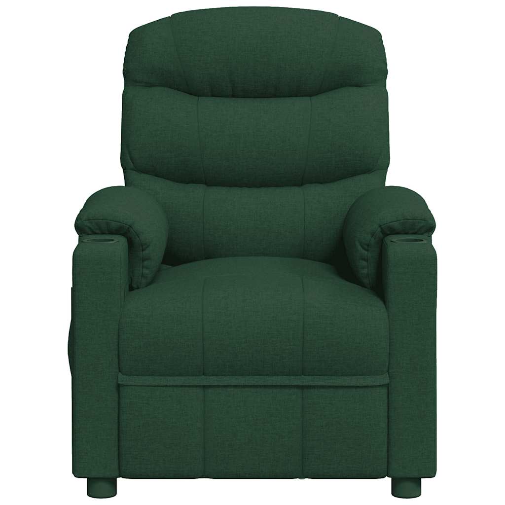 Elektrické Masážní Křeslo Tmavě Zelené Textil