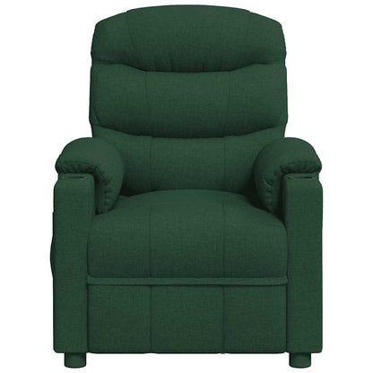 Elektrické Masážní Křeslo Tmavě Zelené Textil