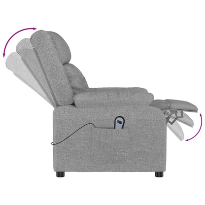 Elektrické Polohovací Křeslo Světle Šedé Textil