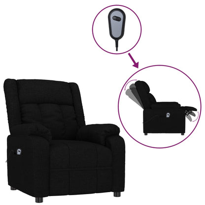 Elektrické Polohovací Křeslo Černé Textil
